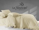 Постельное белье вареный хлопок La Maison Weens Weens Vanilla с рюшами Евро 200х220 см LaMaison_41159 фото