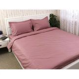 Комплект постільної білизни сатин страйп Пудра полуторний (50х70) з простирадлом 200х220 см 677.50ДУ_Пудра фото