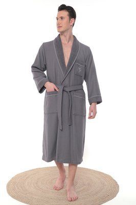 Чоловічий вафельний халат Maison D'or Quattro quattro-grey-l фото