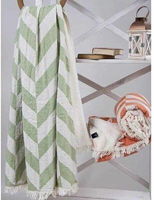 Хлопковый плед Barine Fishbone Throw Green Eyes, 130 х 180 см sv2000022091381 фото