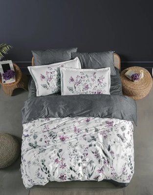 Постільна білизна La Romano Premium Satin Delcina Grey Євро LaR_ХМ31624 фото