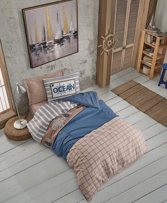 Комплект постільної білизни Cotton Box Ocean Lacivert 160x220 Cbox_080077126 фото