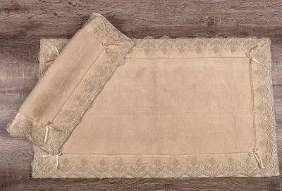 Набір килимків для ванни з мереживом Maco home berra bej McH-21360 фото