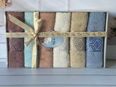 Mame rombik 6в1 Махрові рушники 30х50см Бавовна Туреччина Sul-428889 фото