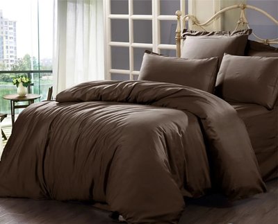 Підковдра LUXURY LINENS Chocolate 160х220 100% єгипетська бавовна Півтораспальні lulia21000423 фото