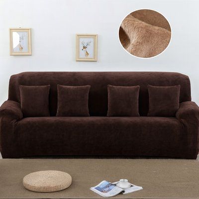 Велюровый чехол на 4-местный диван замша-микрофибра Homytex 6-12245 фото