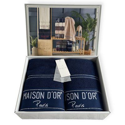Набір рушників Maison D'or Navy White махрові 50-100 см, 85-150 см Maison D'or Navy White фото