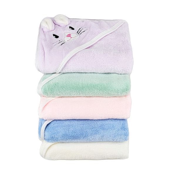 Дитячий рушник-куточок з вишивкою світло-бузковий 80х80 см HomeBrand loveyouhome_60091 фото