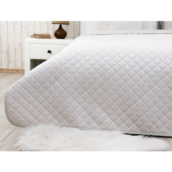 Двустороннее декоративное покрывало Velour Ромб, 150x220 см, Полуторный, Ice Серый 360.55_Iсe_ромб фото