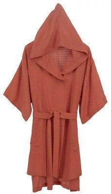 Женский вафельный халат пике на поясе Buldans Bianca brick короткий L/XL sv2000022247399 фото