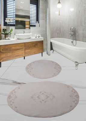 Набір килимків для ванної кімнати з гіпюром Diva Nice Ecru 60*100+50*60 11007276 фото