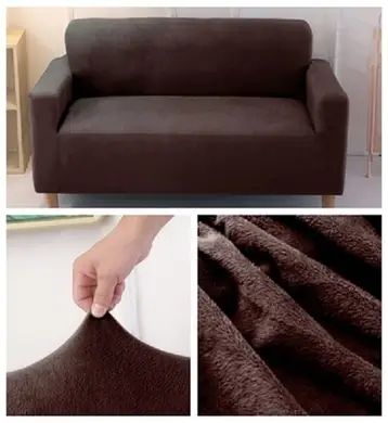 Защитный чехол на двухместный диван Diana Textile Plush Velvet 145-185 см al2045-2-seater-145-185-coffee фото