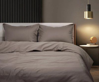 Комплект постільної білизни LUXURY LINENS Basic Line сіро-бежевий Двоспальні luli300373LL фото