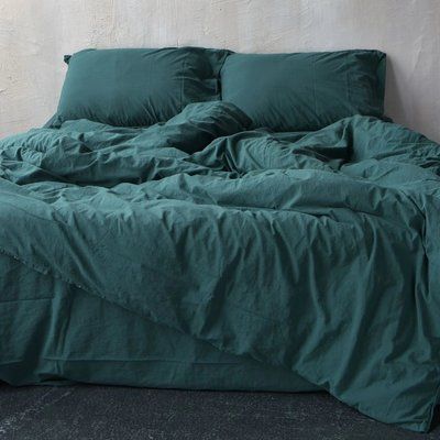 Комплект постільної білизни 200х220 LIMASSO DARK GREEN STANDART hr-ln800242 фото