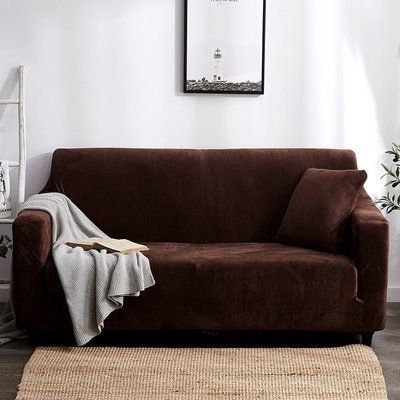 Захисний чохол на двомісний диван Велюровий Diana Textile Plush Velvet 145-185 см al2045-2-seat-coffee фото