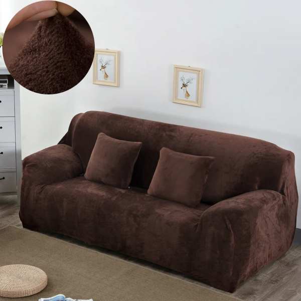 Защитный чехол на двухместный диван Diana Textile Plush Velvet 145-185 см al2045-2-seater-145-185-coffee фото