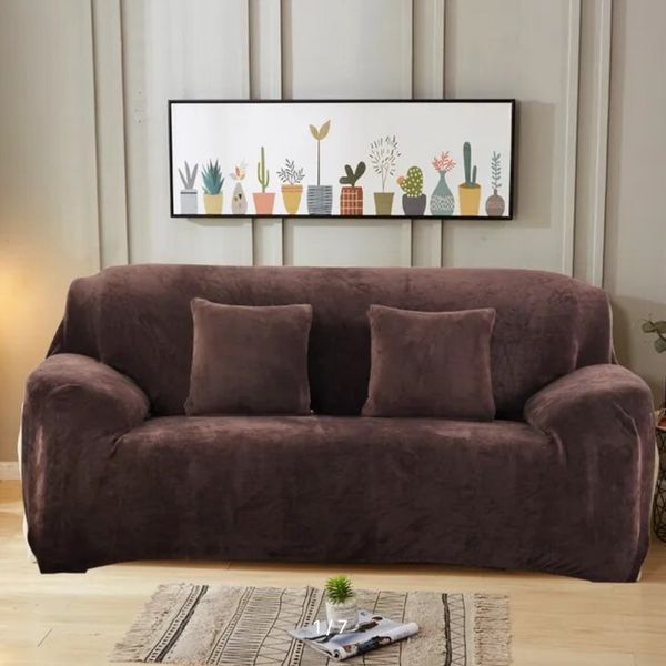 Захисний чохол на двомісний диван Diana Textile Plush Velvet 145-185 см al2045-2-seater-145-185-coffee фото