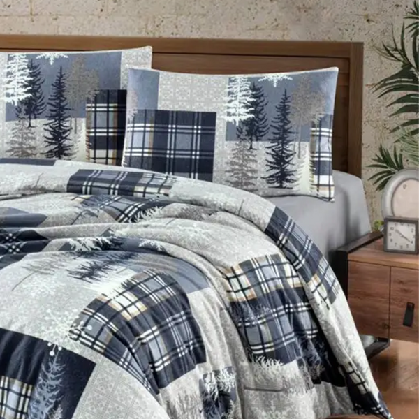Комплект постельного белья First Choice Flannel Winter FLN-106-Winter-Grey-Євро фото