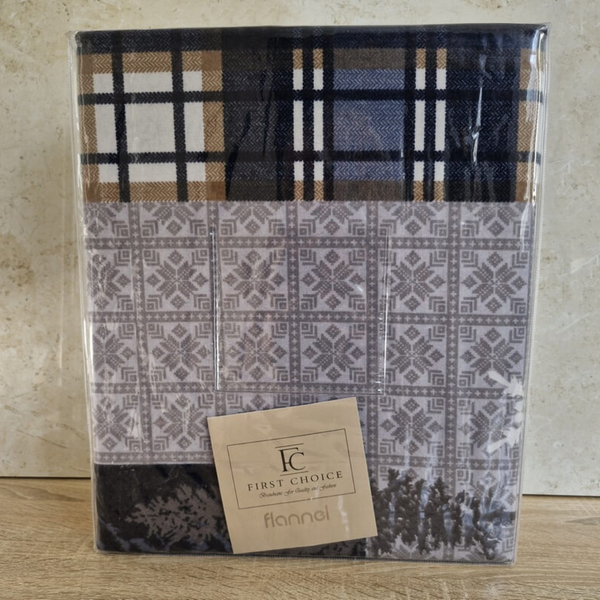 Комплект постельного белья First Choice Flannel Winter FLN-106-Winter-Grey-Євро фото