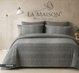 Постільна білизна варена бавовна муслін La Maison Feran charcoal Євро 200х220 см LaMaison_m020001 фото