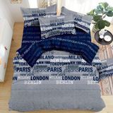 Комплект постельного белья 21-234 сине-серый ранфорс Семейный posmar83505 фото