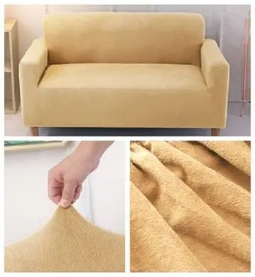 Захисний чохол на двомісний диван Diana Textile Plush Velvet 145-185 см al2045-2-seater-145-185-beige фото