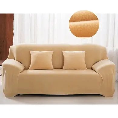 Захисний чохол на двомісний диван Diana Textile Plush Velvet 145-185 см al2045-2-seater-145-185-beige фото