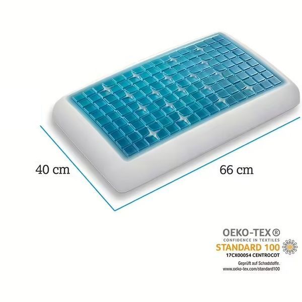 Гелевая ортопедическая подушка Technogel Deluxe, Голубой, XL, 40x66 см, h=17 см luli5967 фото