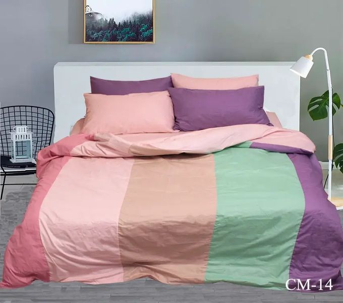 Постельное белье сатин Евро TAG Color mix CM-14 100% хлопок Colormix-086е фото
