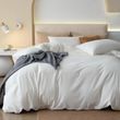 Постельное белье вареный хлопок премиум Almira Mix, Белый, Полуторный, 150x215 см, 180x220 см, 50x70 см