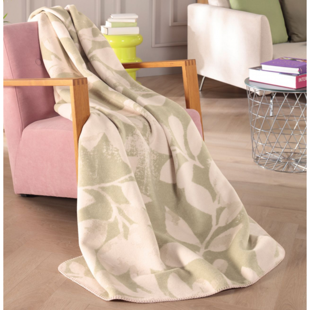 Плед Biederlack Wohndecke Soft Leaves