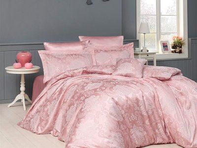 Постельное белье сатин премиум DIAMOND LISA PUDRA Евро 200х220 см p_s_k_563669 фото