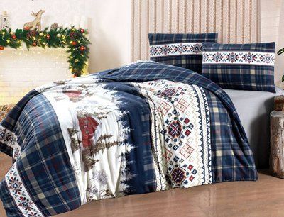 Комплект Flannel FLN-111 Nature Navy Blue FLN-111-Nature-Navy-Blue-Євро фото