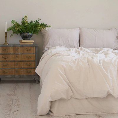Комплект постільної білизни 200х220 LIMASSO NATURAL CREAM STANDART hr-ln800414 фото