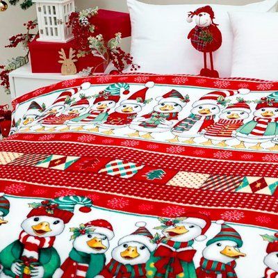 Плед флис Праздничные пингвины 150x200 см Love You loveyouhome_9130 фото