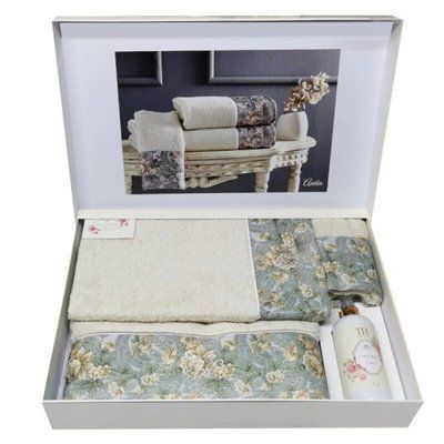 Набір рушників Tivolyo Home ANIKA KREM 3 3пр (30х50+50х100+75х140) см Набір p_s_k_eltex-014008 фото