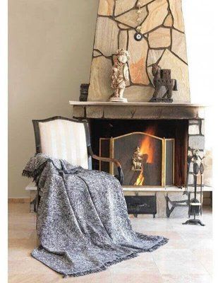 Хлопковый плед Eponj Home Keten Linen siyah черный, 170 х 220 см sv2000022201094 фото