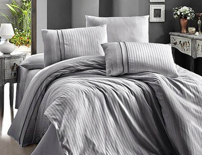 Комплект Deluxe SATIN SDLX-131 Stripe Style Gri SDLX-131-Stripe-Style-Gri-Євро фото