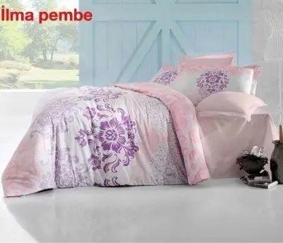 Постільна білизна сатин євро розмір Altinbasak ilma pembe m012063 фото
