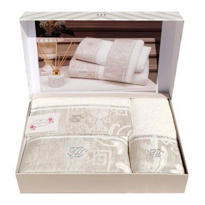 Набір рушників Tivolyo Home EMPERIUM BEJ 3 3пр (30х50+50х100+75х140) см Набір p_s_k_eltex-155418 фото