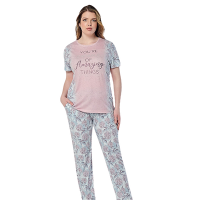 Пижама женская Cotpark 14405 Трикотаж Большие размеры Футболка и брюки Pigama-144-XL фото