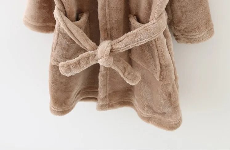 Халат детский с капюшоном со зверюшкой, детские банные халаты для мальчиков и девочек, длинный рукав (Коричневий 130см) 10024-130см-Коричневий фото