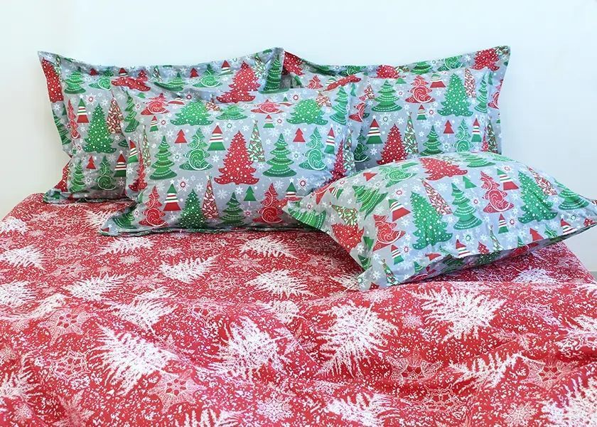 Новорічна постільна білизна з компаньйоном сімейна ранфорс TAG R-T9130 100% бавовна TAG(sem)-814 фото