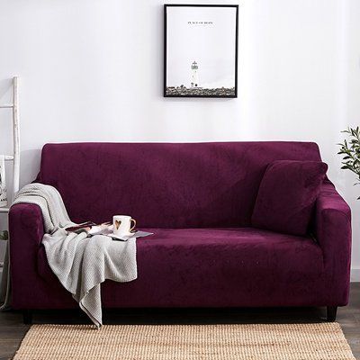 Захисний чохол на двомісний диван Велюровий Diana Textile Plush Velvet 145-185 см al2045-2-seat-purple фото