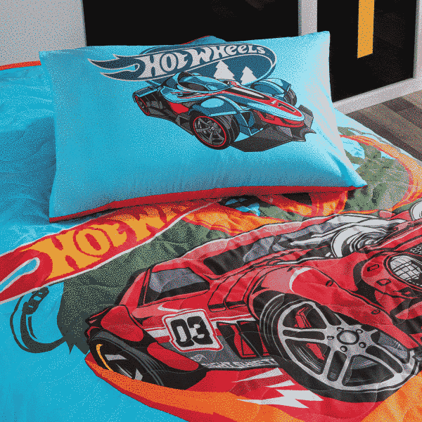 Стеганое покрывало TAC Disney Hot Wheels Race 160x220 см + наволочка tac_60299815 фото