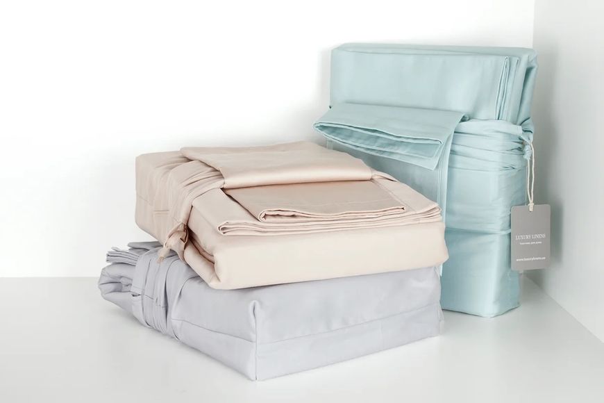 Комплект постельного белья LUXURY LINENS Basic Line латте Двуспальные luli30006LL фото