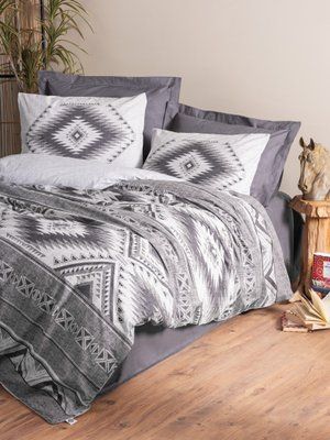 Комплект постільної білизни Cotton Box Ethnic Delos Antrasit 200x220 Cbox_010077797 фото