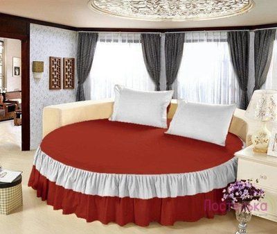 Простынь Almira Mix круглая с подзором Модель 6 сатин am-0231058 фото