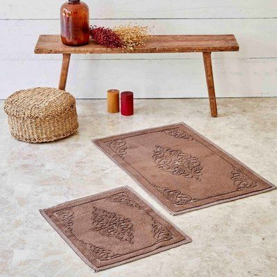 Набор ковриков Karaca Home - Milly kahve кофе 60*100+50*60 svt-2000022298605 фото