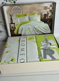 Poplin Sakura yesil постіль з поплин Євро розмір Romeo home Туреччина Sul-60401 фото